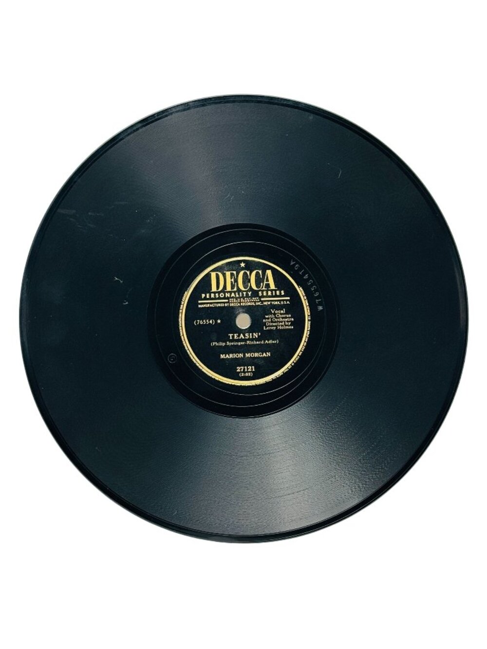 Marion Morgan Teasin' / I'm Bashful 10 Inch Shellac Record 78 RPM Decca 27121